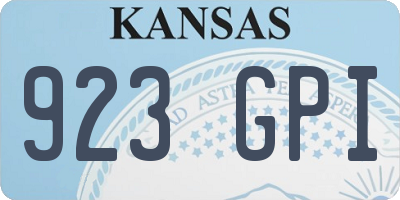 KS license plate 923GPI