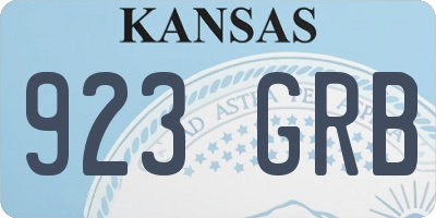 KS license plate 923GRB
