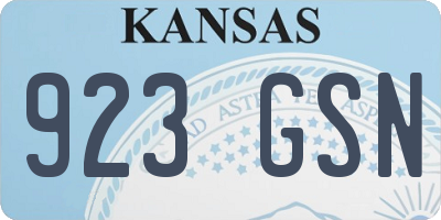KS license plate 923GSN
