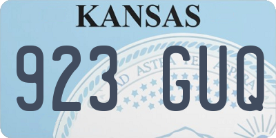 KS license plate 923GUQ