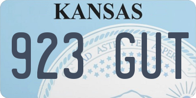 KS license plate 923GUT