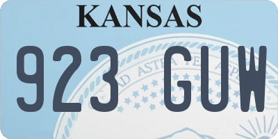 KS license plate 923GUW