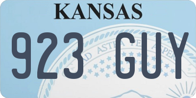 KS license plate 923GUY