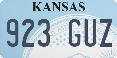 KS license plate 923GUZ