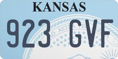 KS license plate 923GVF