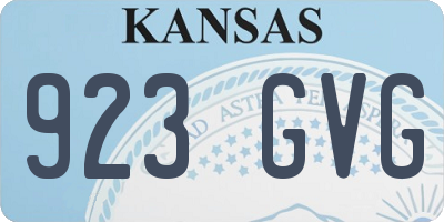 KS license plate 923GVG