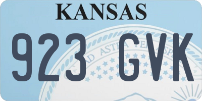 KS license plate 923GVK