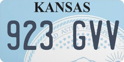 KS license plate 923GVV
