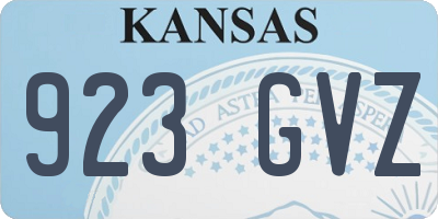 KS license plate 923GVZ