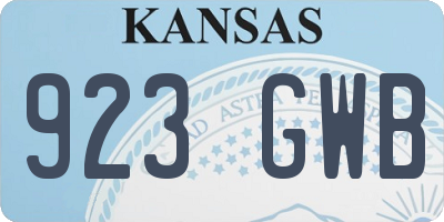 KS license plate 923GWB