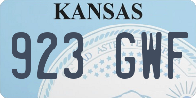 KS license plate 923GWF