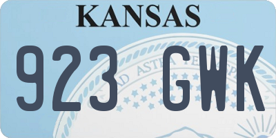 KS license plate 923GWK