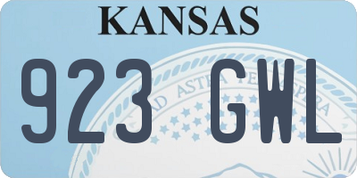 KS license plate 923GWL