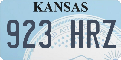 KS license plate 923HRZ