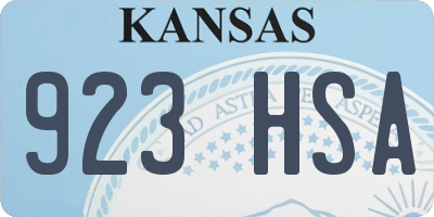 KS license plate 923HSA