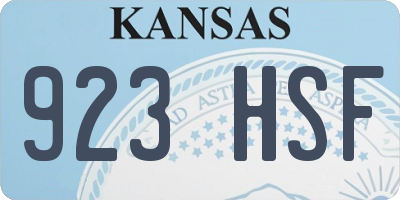 KS license plate 923HSF
