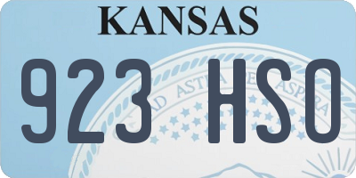 KS license plate 923HSO