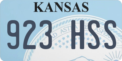 KS license plate 923HSS