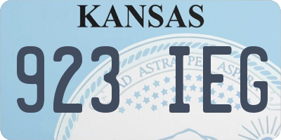 KS license plate 923IEG
