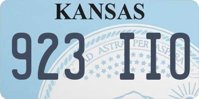 KS license plate 923IIO