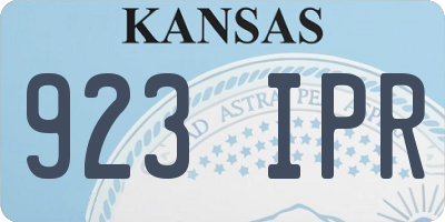 KS license plate 923IPR