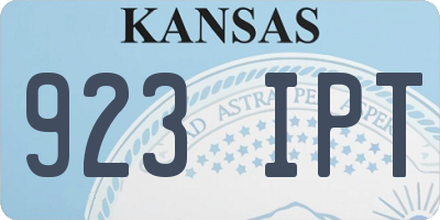 KS license plate 923IPT