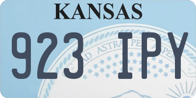 KS license plate 923IPY