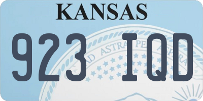 KS license plate 923IQD