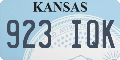 KS license plate 923IQK