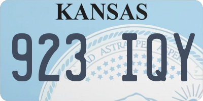 KS license plate 923IQY