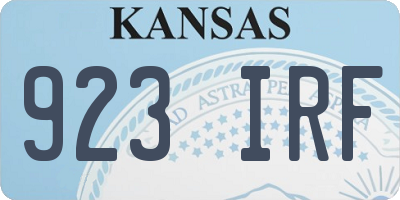 KS license plate 923IRF
