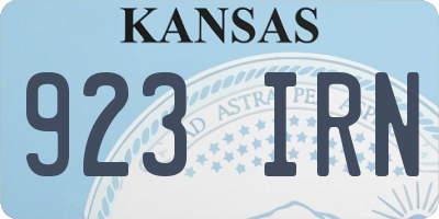 KS license plate 923IRN