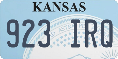 KS license plate 923IRQ