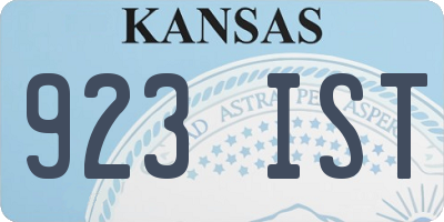 KS license plate 923IST