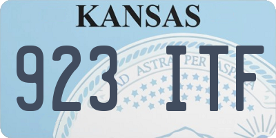 KS license plate 923ITF