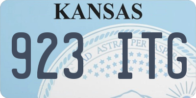 KS license plate 923ITG