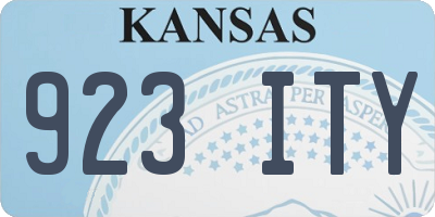 KS license plate 923ITY