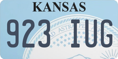 KS license plate 923IUG
