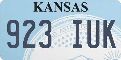 KS license plate 923IUK