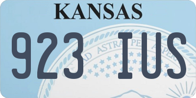 KS license plate 923IUS