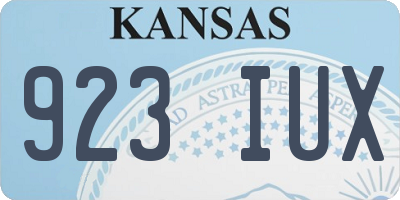 KS license plate 923IUX