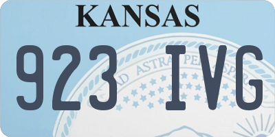 KS license plate 923IVG