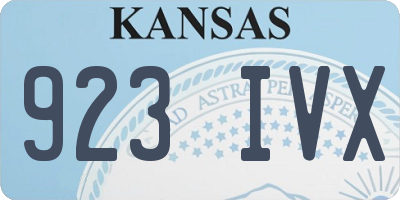 KS license plate 923IVX