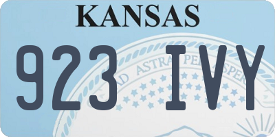KS license plate 923IVY