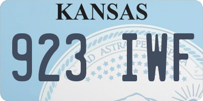 KS license plate 923IWF