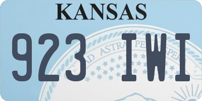 KS license plate 923IWI