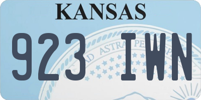 KS license plate 923IWN