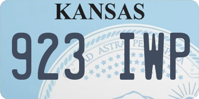 KS license plate 923IWP