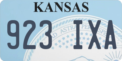 KS license plate 923IXA