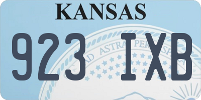 KS license plate 923IXB